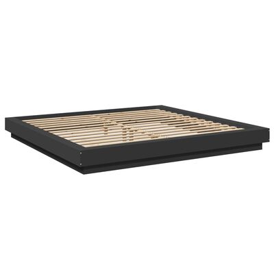 vidaXL Estructura de cama madera de ingeniería negra 200x200 cm