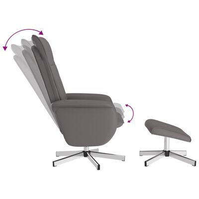 vidaXL Sillón de masaje reclinable con reposapiés cuero sintético gris