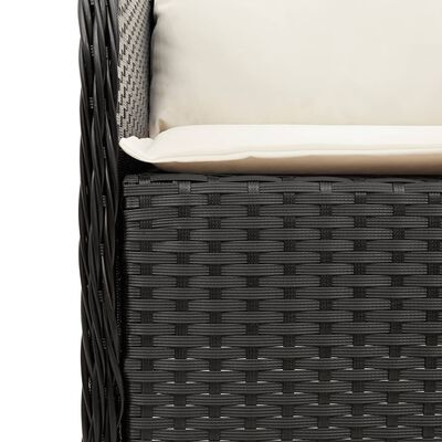 vidaXL Set de muebles jardín 5 pzas con cojines ratán sintético negro