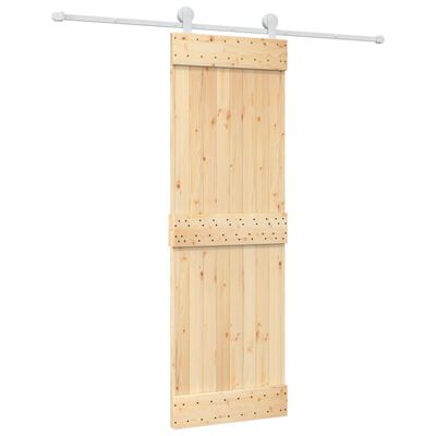 vidaXL Puerta corredera con herrajes madera maciza de pino 70x210 cm