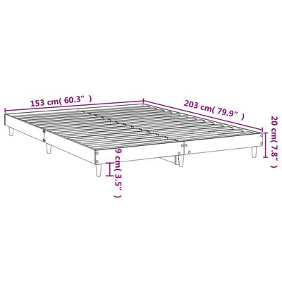 vidaXL Estructura de cama sin colchón madera roble Sonoma 150x200 cm