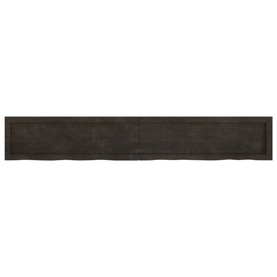 vidaXL Estante pared madera roble tratada marrón oscuro 180x30x(2-6)cm