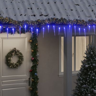 vidaXL Luces carámbano Navidad 100 uds acrílico azul