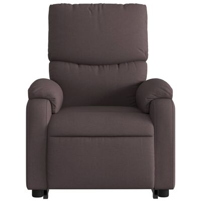 vidaXL Sillón masaje eléctrico reclinable elevable tela marrón oscuro