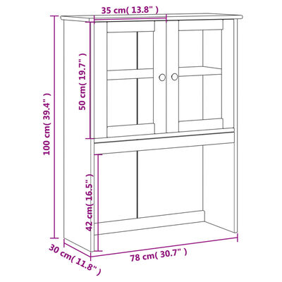 vidaXL Armario superior tocador VIGO madera pino blanco 78x30x100 cm