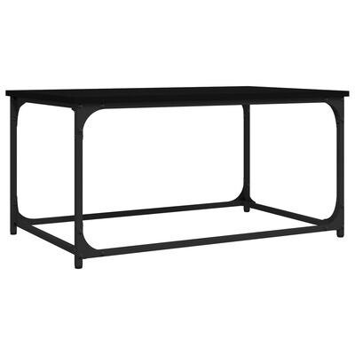 vidaXL Mesa de centro madera contrachapada y hierro negro 80x50x40 cm