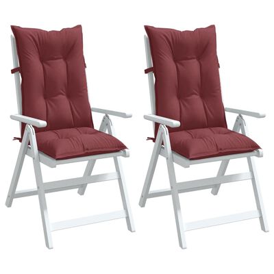 vidaXL Cojines para silla respaldo alto 2 uds tela rojo tinto melange