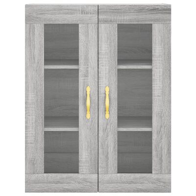 vidaXL Aparador alto madera contrachapada gris sonoma 69,5x34x180 cm