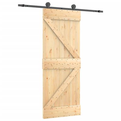 vidaXL Puerta corredera con herrajes madera maciza de pino 85x210 cm