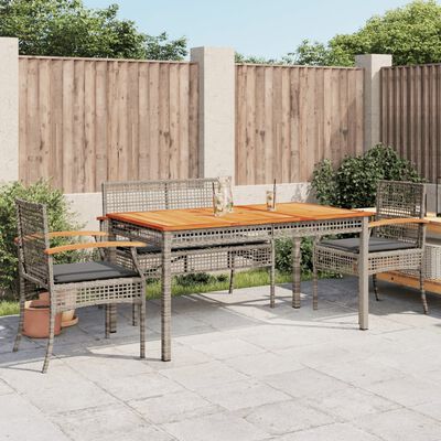 vidaXL Set comedor de jardín 5 piezas con cojines ratán sintético gris