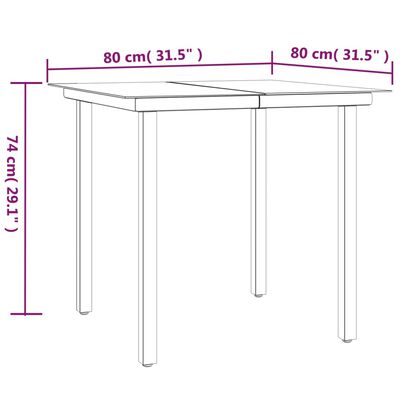 vidaXL Juego comedor jardín 3 piezas y cojines ratán sintético y acero