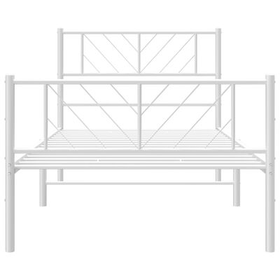 vidaXL Estructura cama sin colchón con estribo metal blanco 100x190 cm