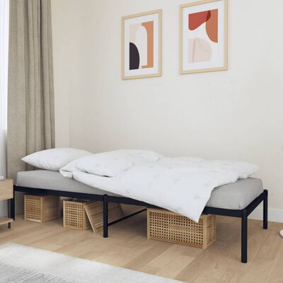 vidaXL Estructura de cama sin colchón metal negro 90x190 cm