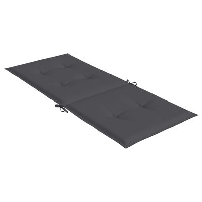 vidaXL Cojín silla de jardín respaldo alto 2 uds tela gris 120x50x3 cm