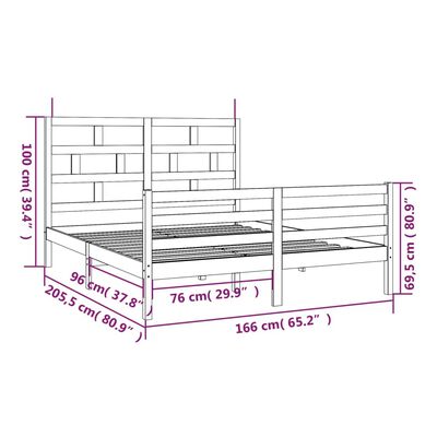 vidaXL Estructura de cama de madera maciza de pino blanca 160x200 cm