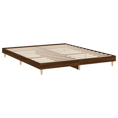 vidaXL Estructura de cama sin colchón madera marrón roble 140x200 cm