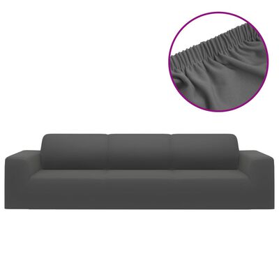 vidaXL Funda elástica de sillón de 4 plazas poliéster jersey antracita