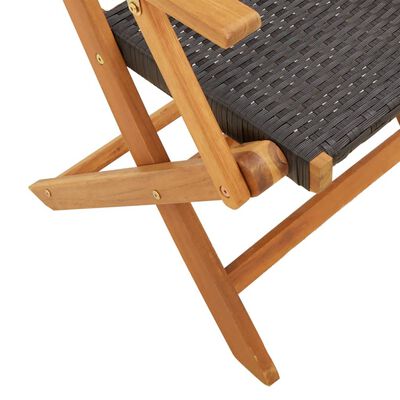 vidaXL Juego de bistro de 3 piezas ratán PE y madera maciza negro