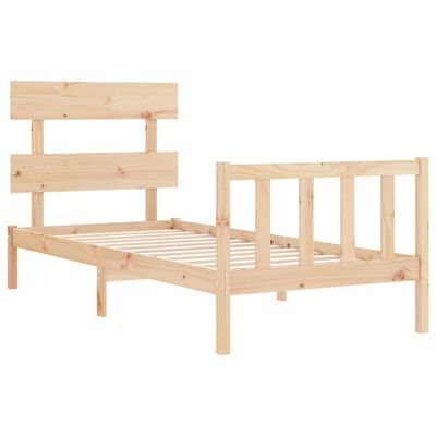 vidaXL Estructura de cama individual con cabecero madera maciza