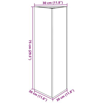 vidaXL Jardinera triangular acero blanco 30x26x75 cm