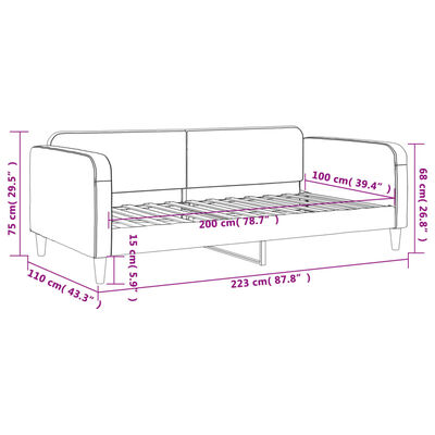 vidaXL Sofá cama sin colchón tela negro 100x200 cm