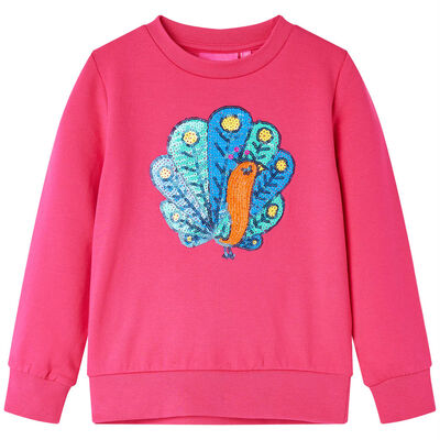 Sudadera infantil rosa chillón 116