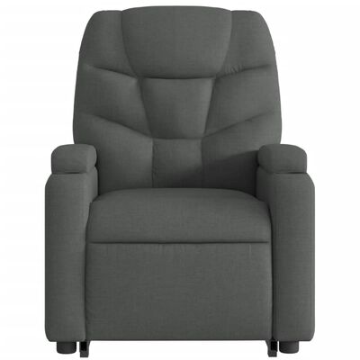 vidaXL Sillón eléctrico reclinable elevable de tela gris oscuro