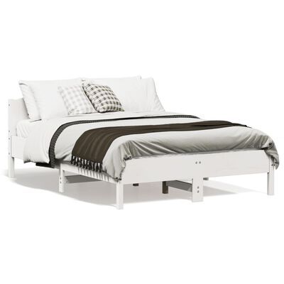 vidaXL Estructura de cama sin colchón madera de pino blanca 140x190 cm