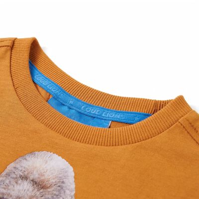 Camiseta infantil de manga larga ocre oscuro 116