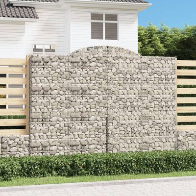 vidaXL Cestas de gaviones 5 uds forma de arco hierro 300x30x220/240 cm