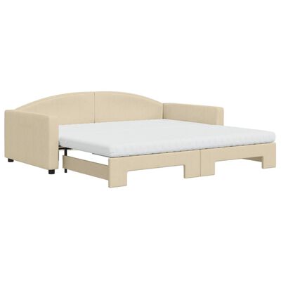 vidaXL Sofá cama nido con colchón tela crema 100x200 cm