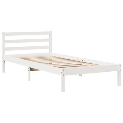 vidaXL Estructura de cama sin colchón madera maciza blanca 75x190 cm