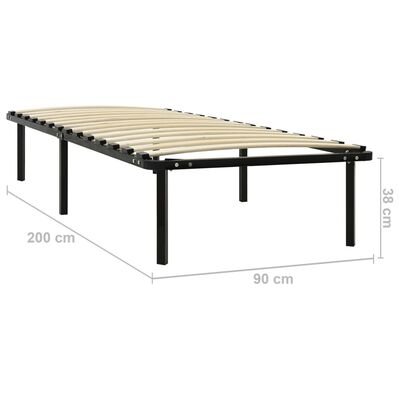 vidaXL Estructura de cama de metal negro 90x200 cm