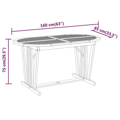 vidaXL Juego de comedor para jardín 7 pzas madera maciza de eucalipto