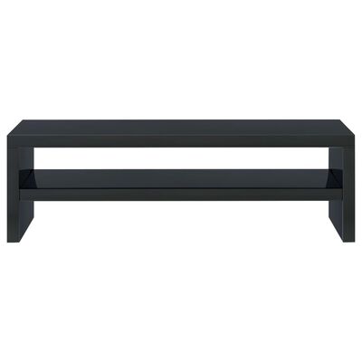 vidaXL Soporte para pantalla contrachapada negro brillante 42x24x13 cm