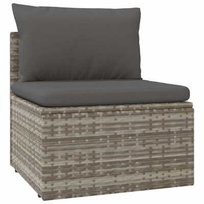 vidaXL Set de muebles de jardín 6 pzas y cojines ratán sintético gris