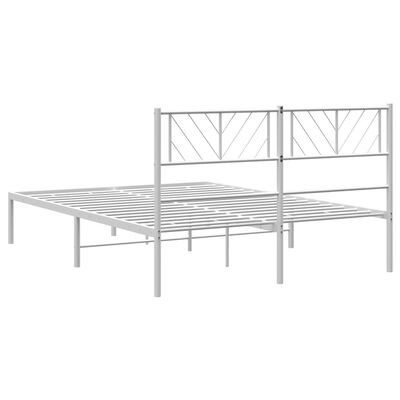 vidaXL Estructura cama sin colchón con cabecero metal blanco 160x200cm