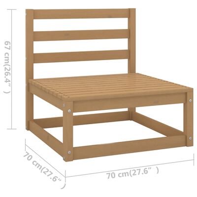 vidaXL Set de muebles de jardín 9 pzs cojines madera pino marrón miel