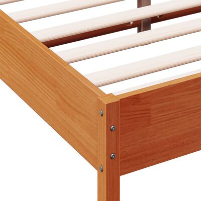 vidaXL Cama sin colchón madera maciza de pino marrón cera 140x200 cm