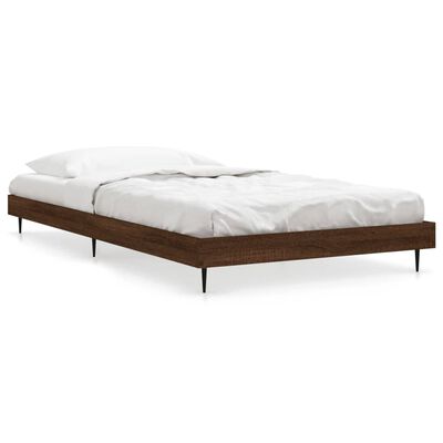 vidaXL Estructura de cama sin colchón madera marrón roble 90x190 cm