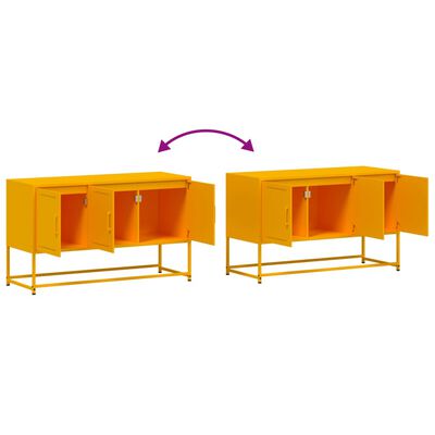 vidaXL Mueble para TV de acero amarillo mostaza 100,5x39x60,5 cm