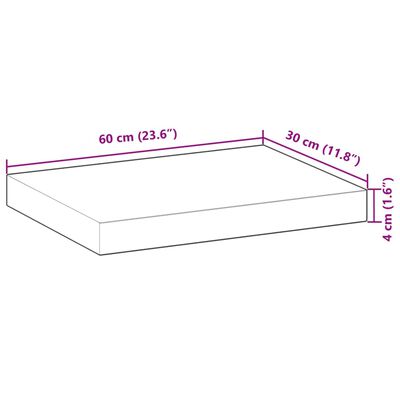 vidaXL Estantes flotantes 3 uds madera acacia acabado aceite 60x30x4cm