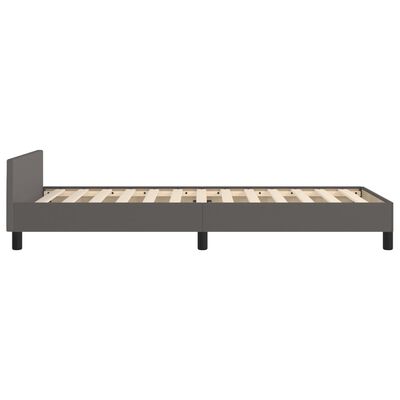 vidaXL Estructura de cama con cabecero cuero sintético gris 90x200 cm