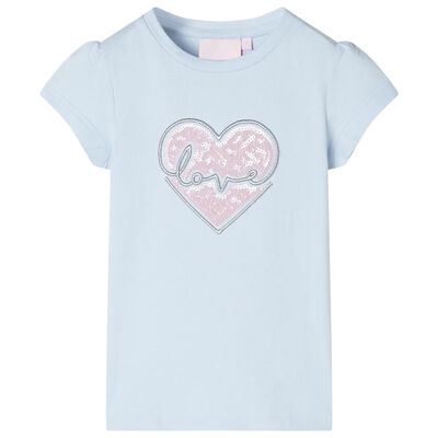 Camiseta infantil azul claro 128