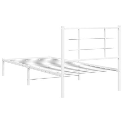 vidaXL Estructura cama sin colchón con cabecero metal blanco 90x190 cm