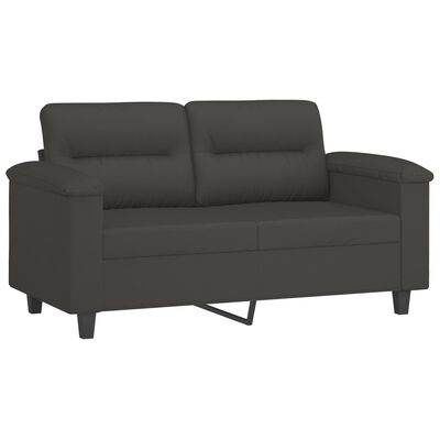 vidaXL Sofá 2 plazas almohadas y cojines microfibra gris oscuro 120 cm