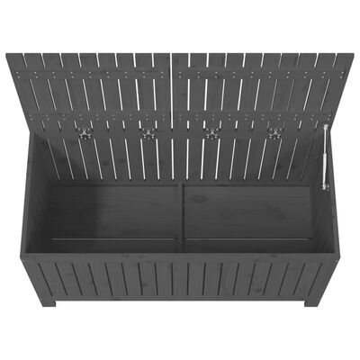 vidaXL Caja de almacenaje jardín madera de pino gris 121x55x64 cm