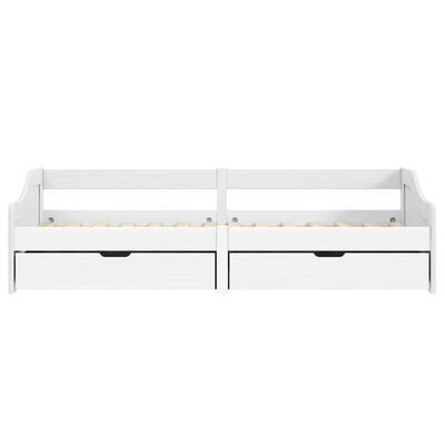 vidaXL Sofá cama con 2 cajones madera maciza pino blanca IRUN 90x200cm