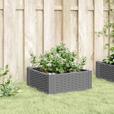 vidaXL Jardinera con clavijas PP gris claro 42,5x42,5x28,5 cm