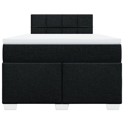 vidaXL Cama box spring con colchón tela negro 120x200 cm